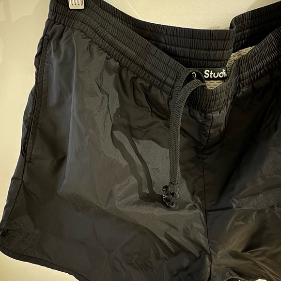 Acne Studios ‘Face Yourself’ Black Nylon Shorts - Picture 3 of 7